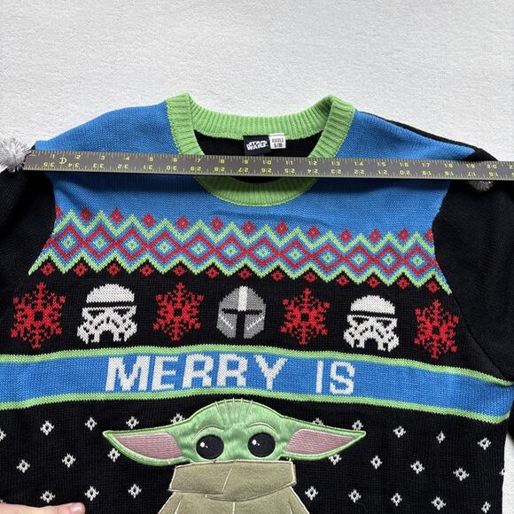 Star Wars Licensed Unisex Ugly Christmas Sweater Adult Small Medium Yoda Warm - Picture 12 of 16